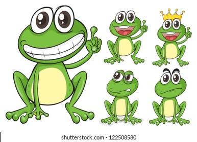 Illustration of frogs on a white background