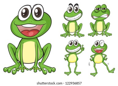 Illustration of frogs on a white background