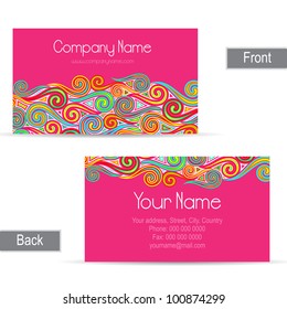 illustration of front and back of corporate business card