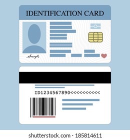 Illustration of front and back id card