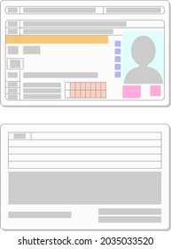 Illustration of the front and back of a Japanese driver's license