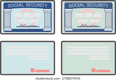Ilustración de la parte frontal y posterior de una tarjeta de Seguro Social