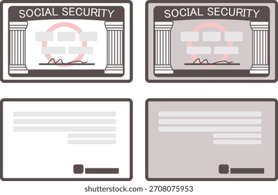 Ilustración de la parte frontal y posterior de una tarjeta de Seguro Social