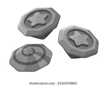 Illustration of the front and back of a spinning top