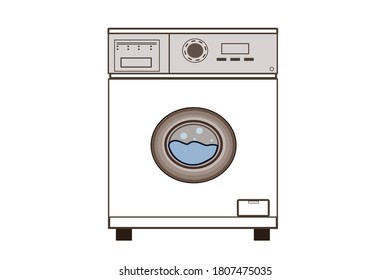 Illustration of a front loading washing machine