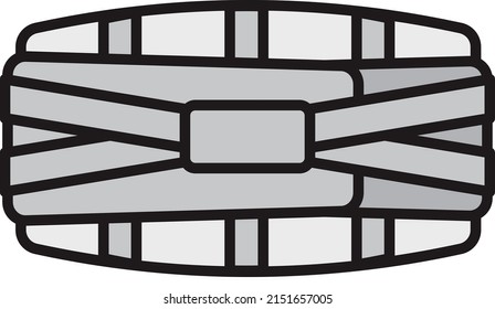 Illustration Of The Front Side Of A White Medical Corset