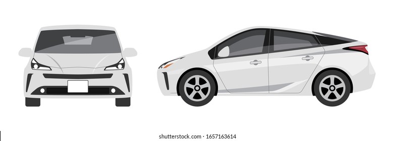 Illustration of a front and sideways car.