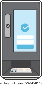 Illustration of a front view of a Facial recognition completed My Number Card reader