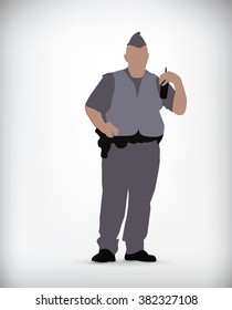  Illustration frontal view of a military policeman typical of sao paulo, brasil
