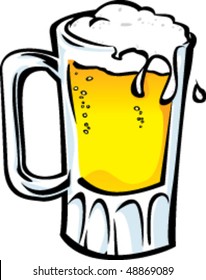 Illustration of frosty mug of beer.