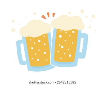 Ilustração de um brinde de cerveja de calado espumoso
