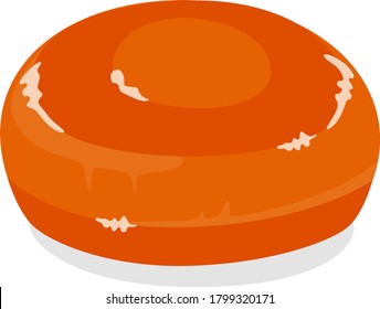 Illustration of frozen egg yolk. Japanese rice ball ingredients.