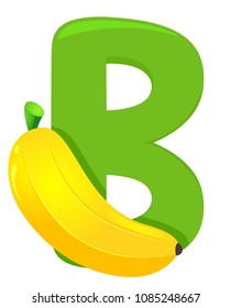 Illustration Fruit Alphabet Green Letter B Stock Vector (Royalty Free ...