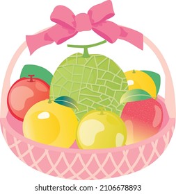 Eine Illustration von Obstkorb.