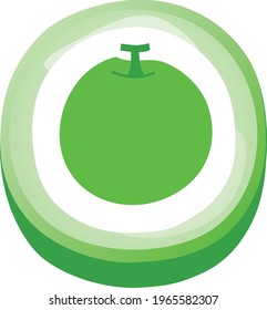 Illustration von Obstkerzen mit grünem Apfel