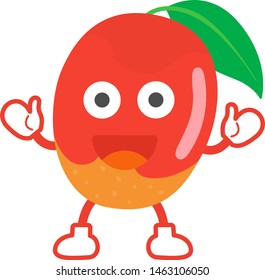 Illustration of a fruit character.