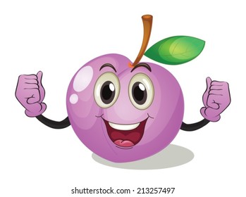 Illustration of a fruit with face