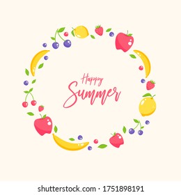 Illustration of fruit frame for summer