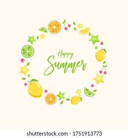 Illustration des Obstrahmens für den Sommer