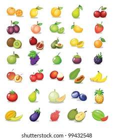 Illustration of fruit on white background