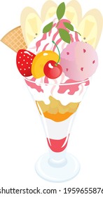Illustration of the fruit parfait