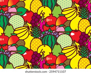 Illustration of a fruit pattern background