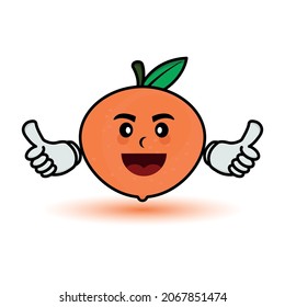Illustration fruit peach mascot cartoon character. illustration flat style. suitable for promotion of juice products, fresh drinks, prints design, children book, etc. design template vector