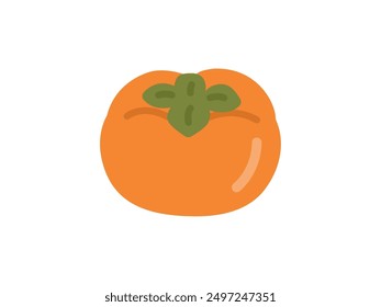 Illustration of fruit persimmon icon.