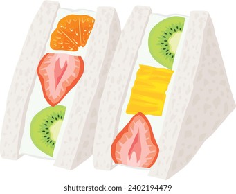It is an illustration of a fruit sandwich.