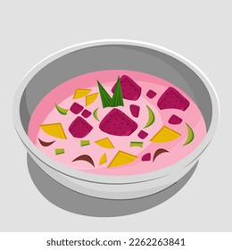 Illustration of fruit soup, Traditional Food for Iftar Flat Vector design