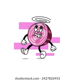 illustration of fruit and vegetable characters with cute emotions and expressions