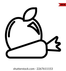 illustration of fruit vegetable line icon