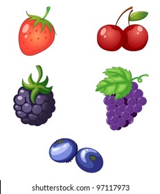 Illustration of fruits on a white background