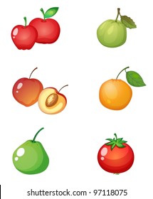 Illustration of fruits on a white background