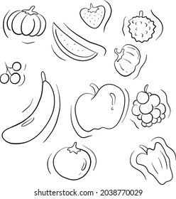 illustration of fruits with various fruits