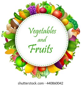 Illustration of fruits and vegetables