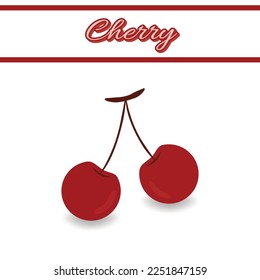 Illustration of Fruity Red Cherries