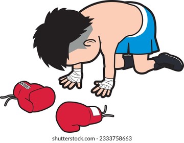 Illustration of a frustrated male boxer