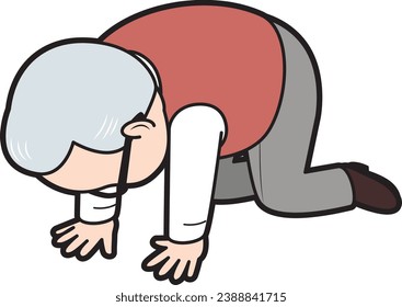Illustration of a frustrated senior man