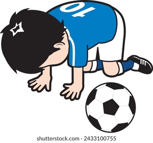 Illustration of a frustrated soccer player