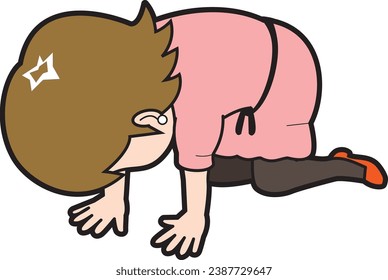 Illustration of a frustrated young woman