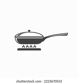 illustration of frying pan, cooking, vector art.