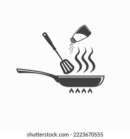 illustration of frying pan, cooking, vector art.