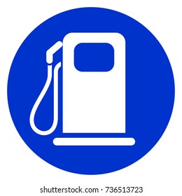 Illustration of fuel pump blue circle icon