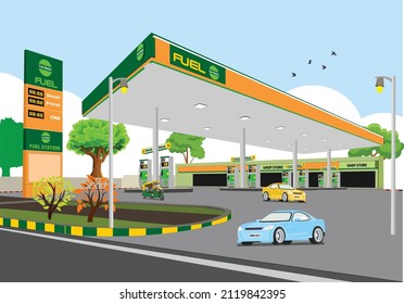 Illustration of Fuel Pump for fuel the car and auto