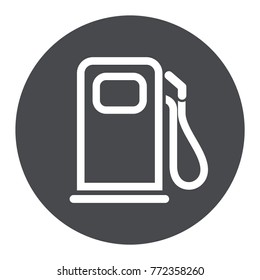 Illustration of fuel pump circle grey icon