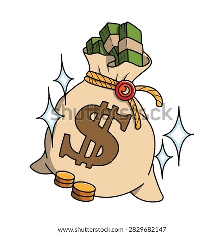 The Illustration of Full Bag Cash