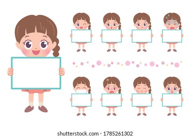
Illustration of the full body of a girl with a board.Vector art so easy to edit.