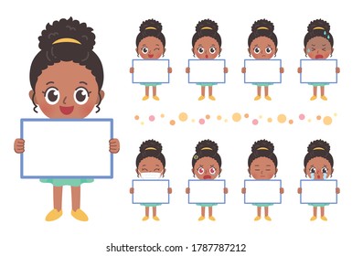 Illustration of the full body of a girl with a board.Vector art so easy to edit.
