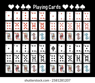 Illustration of a full deck of playing cards